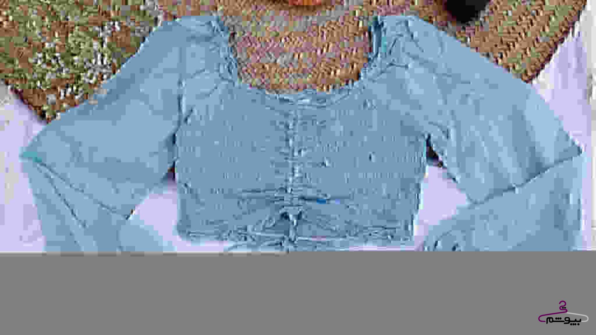 شومیز حریر فیروزهای